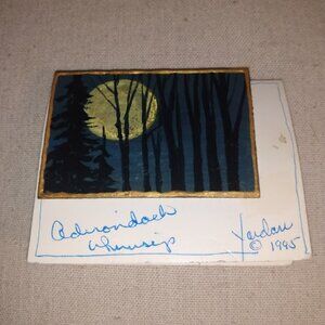 Marked original hand painted oil nature scene signed and numbered brooch.